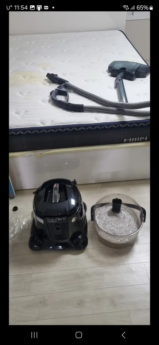 매트리스 완료 후 오염수 확인